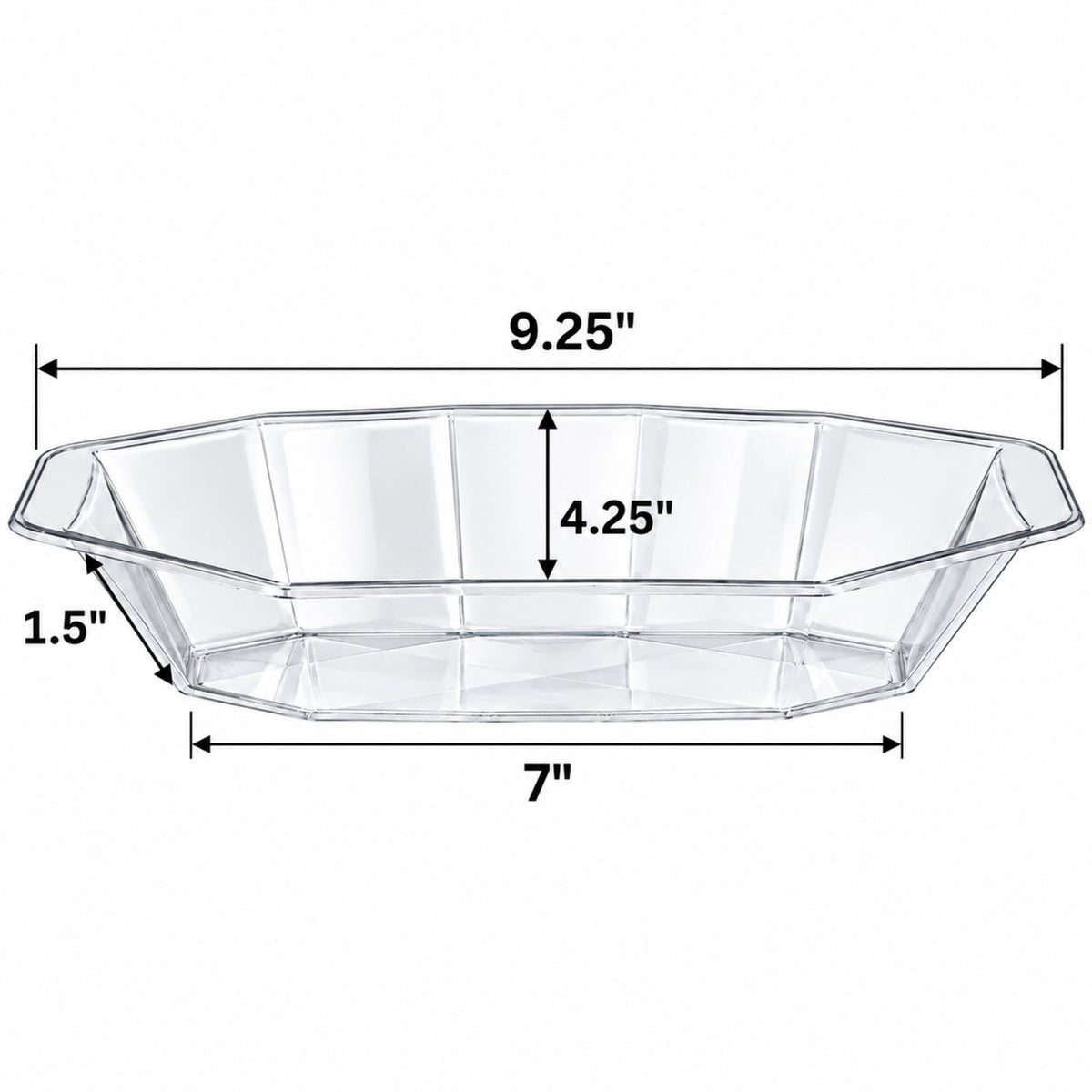 Hanna K. 15 oz Clear Plastic Buffet Serving Boat, Disposable Food Dish Serverware Hanna K