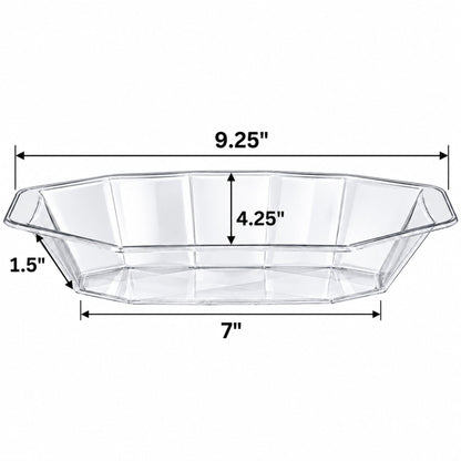Hanna K. 15 oz Clear Plastic Buffet Serving Boat, Disposable Food Dish Serverware Hanna K