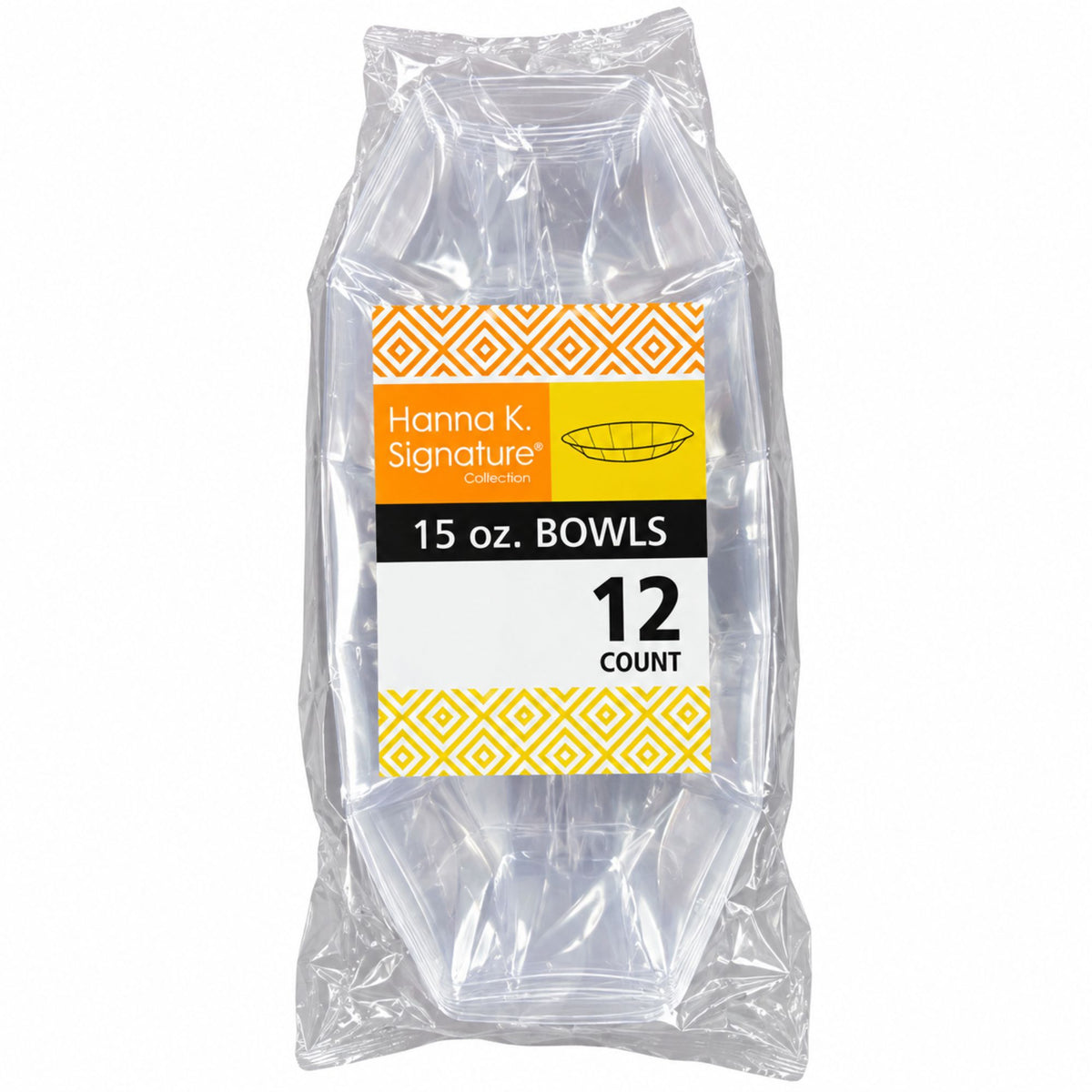 Hanna K. 15 oz Clear Plastic Buffet Serving Boat, Disposable Food Dish Serverware Hanna K