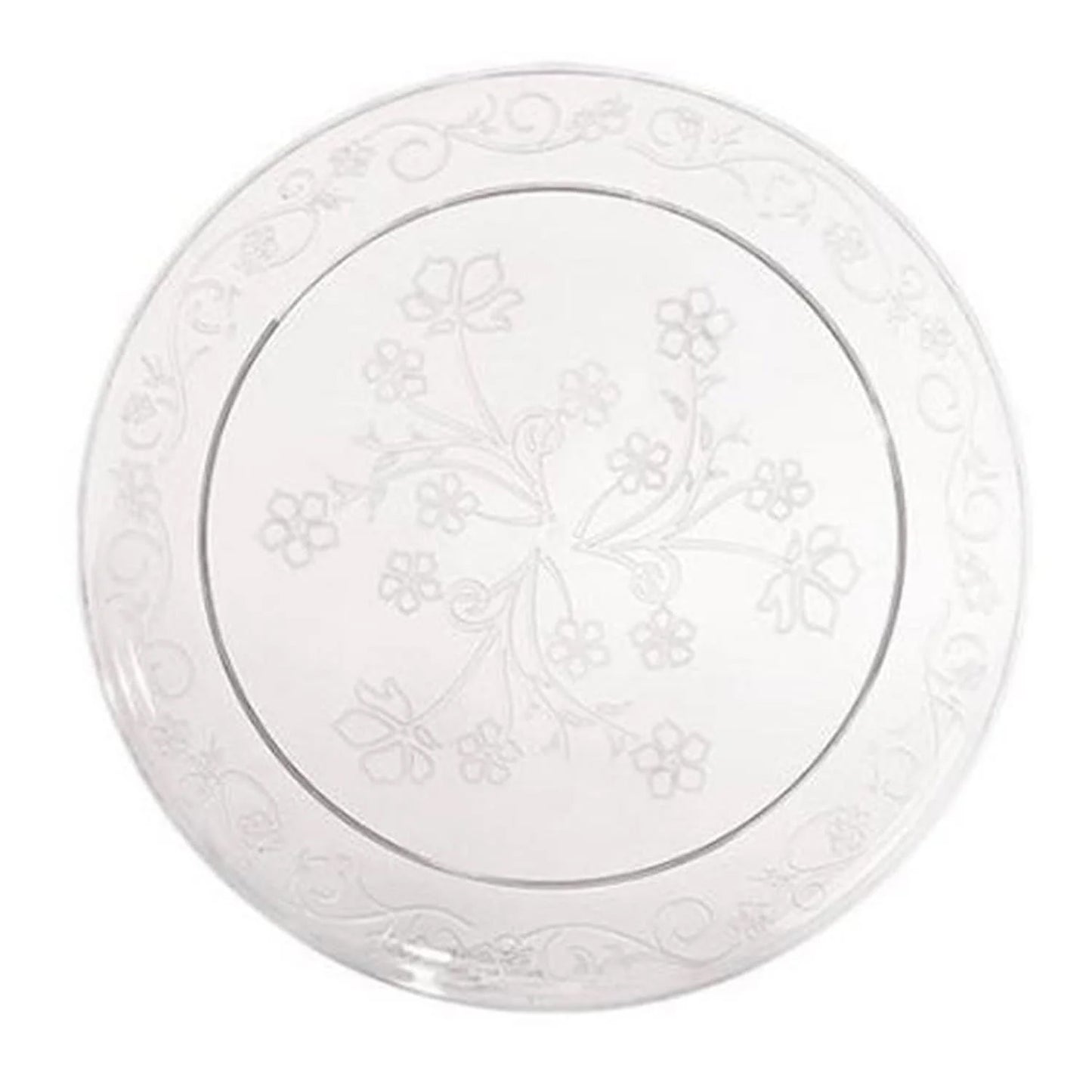 "BULK" D'Vine Plastic Salad Plate Heavyweight Clear 6.25" Elegant Plates Hanna K   