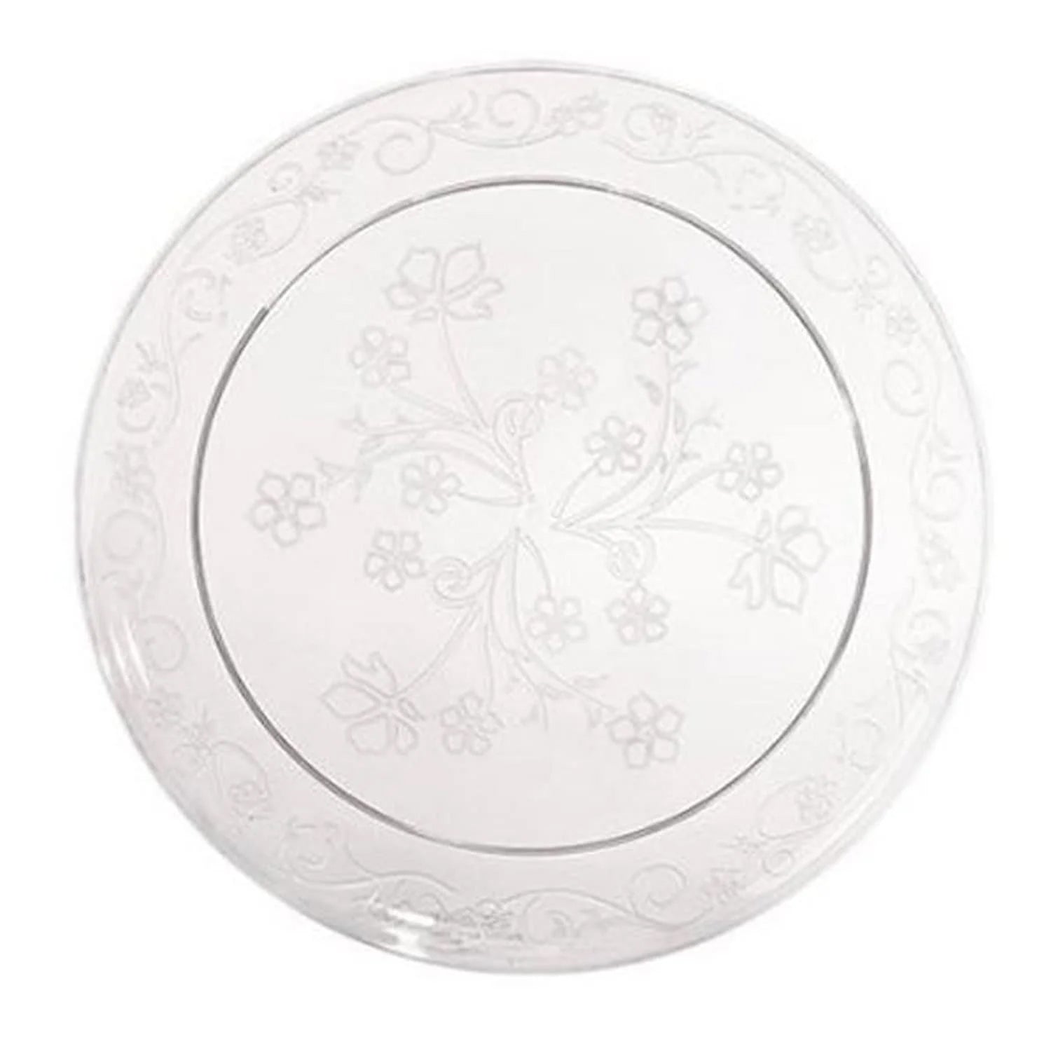 "BULK" D'Vine Plastic Dinner Plate Heavyweight Clear 10" Elegant Plates Hanna K   