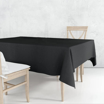 Disposable Plastic Premium Tablecloth Heavyweight Rectangle Black 54" x 108" Tablesettings Nicole Fantini Collection   