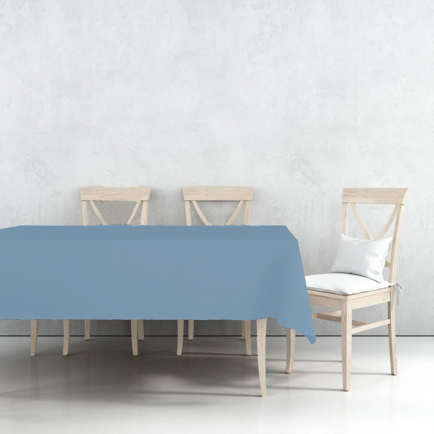 Disposable Plastic Premium Tablecloth Heavyweight Rectangle Light Blue 54" x 108" Tablesettings Nicole Fantini Collection   