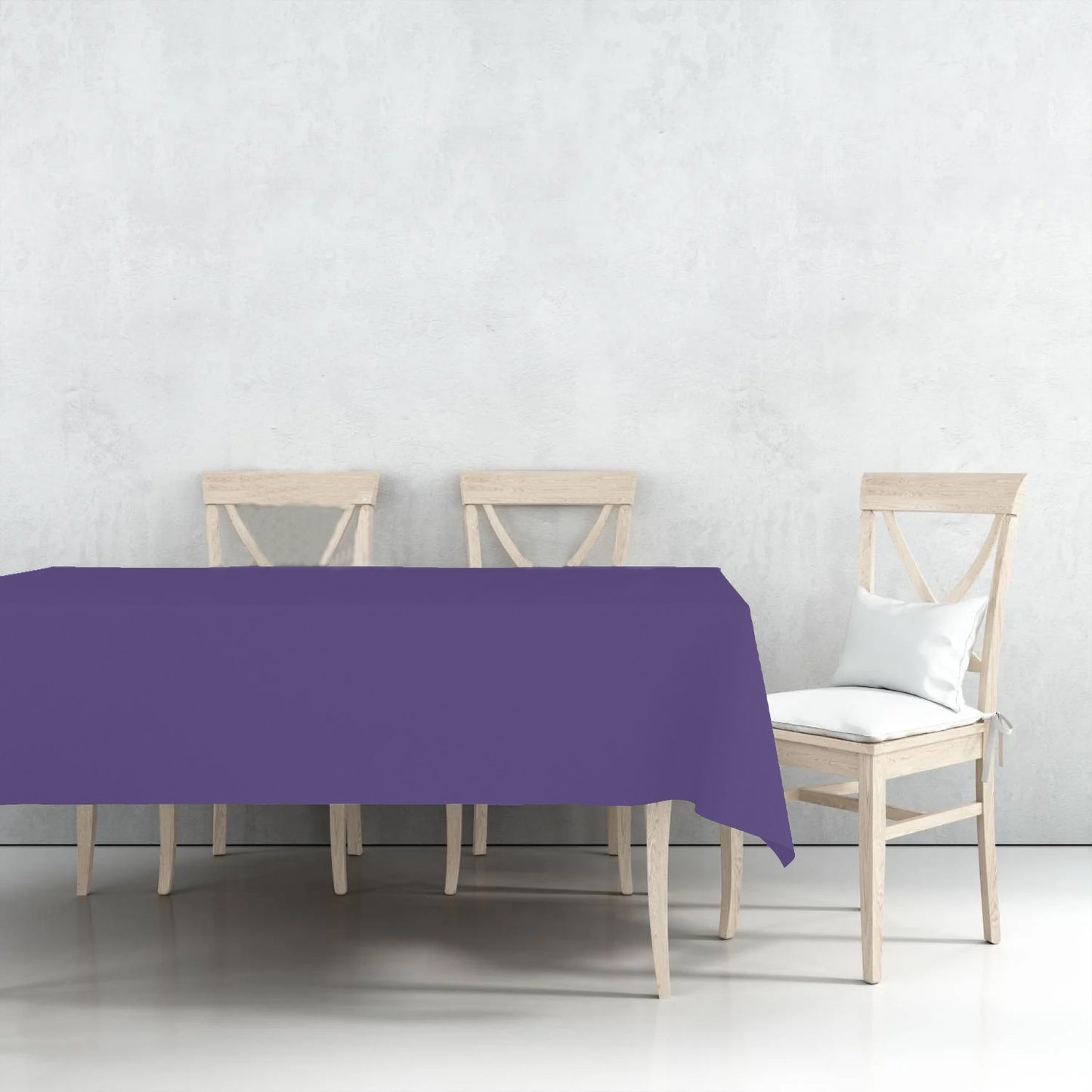 Disposable Plastic Premium Tablecloth Heavyweight Rectangle Purple 54" x 108" Tablesettings Nicole Fantini Collection   