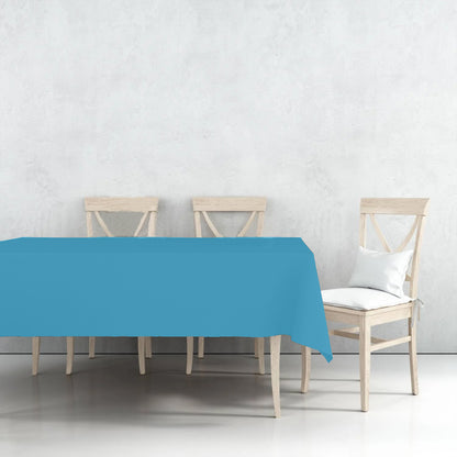 Disposable Plastic Premium Tablecloth Heavyweight Rectangle Island Blue 54" x 108" Tablesettings Nicole Fantini Collection   