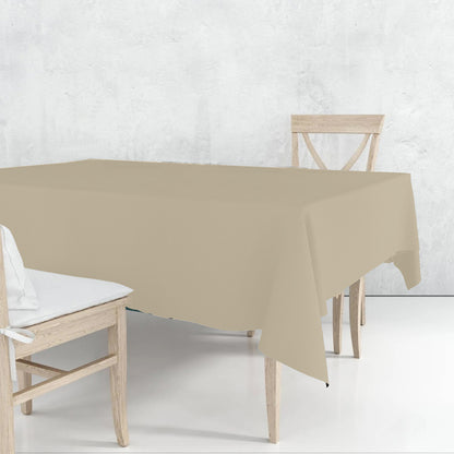 Disposable Plastic Premium Tablecloth Heavyweight Rectangle Ivory 54" x 108" Tablesettings Nicole Fantini Collection   