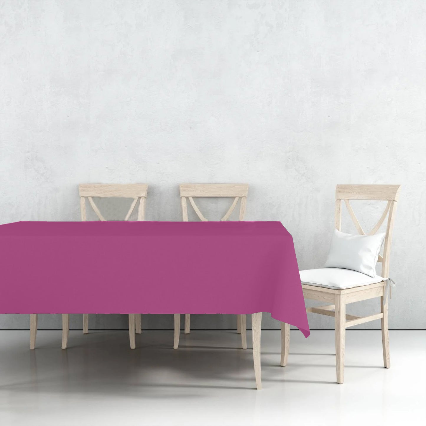 Disposable Plastic Premium Tablecloth Heavyweight Rectangle Hot Pink 54" x 108" Tablesettings Nicole Fantini Collection   