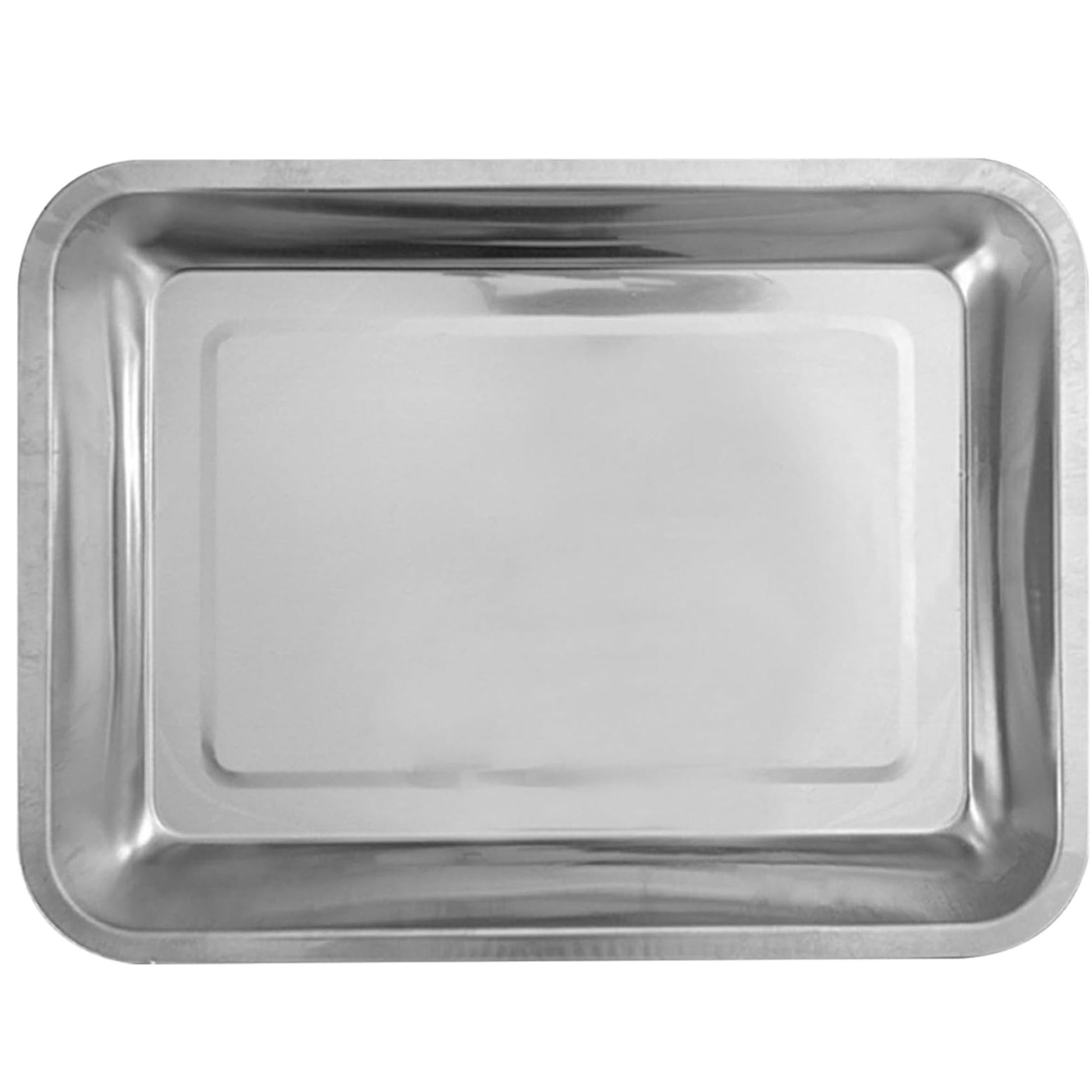 17.75X12.75 Silver Rectangle Metallic Serving Disposable Plastic Tray, Tray King Zak