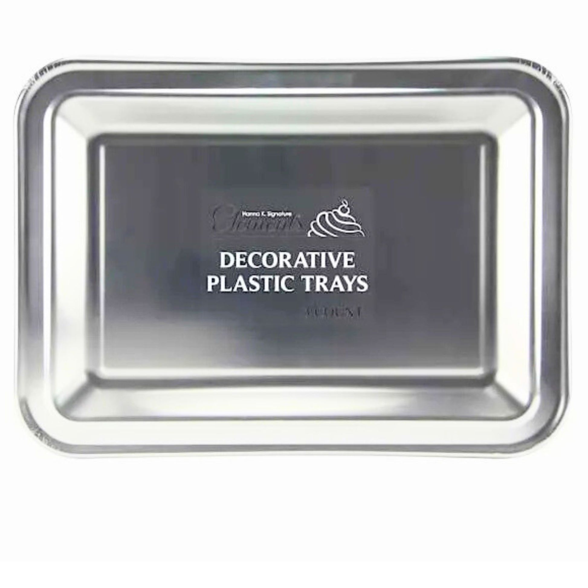 17.75X12.75 Silver Rectangle Metallic Serving Disposable Plastic Tray, Tray King Zak