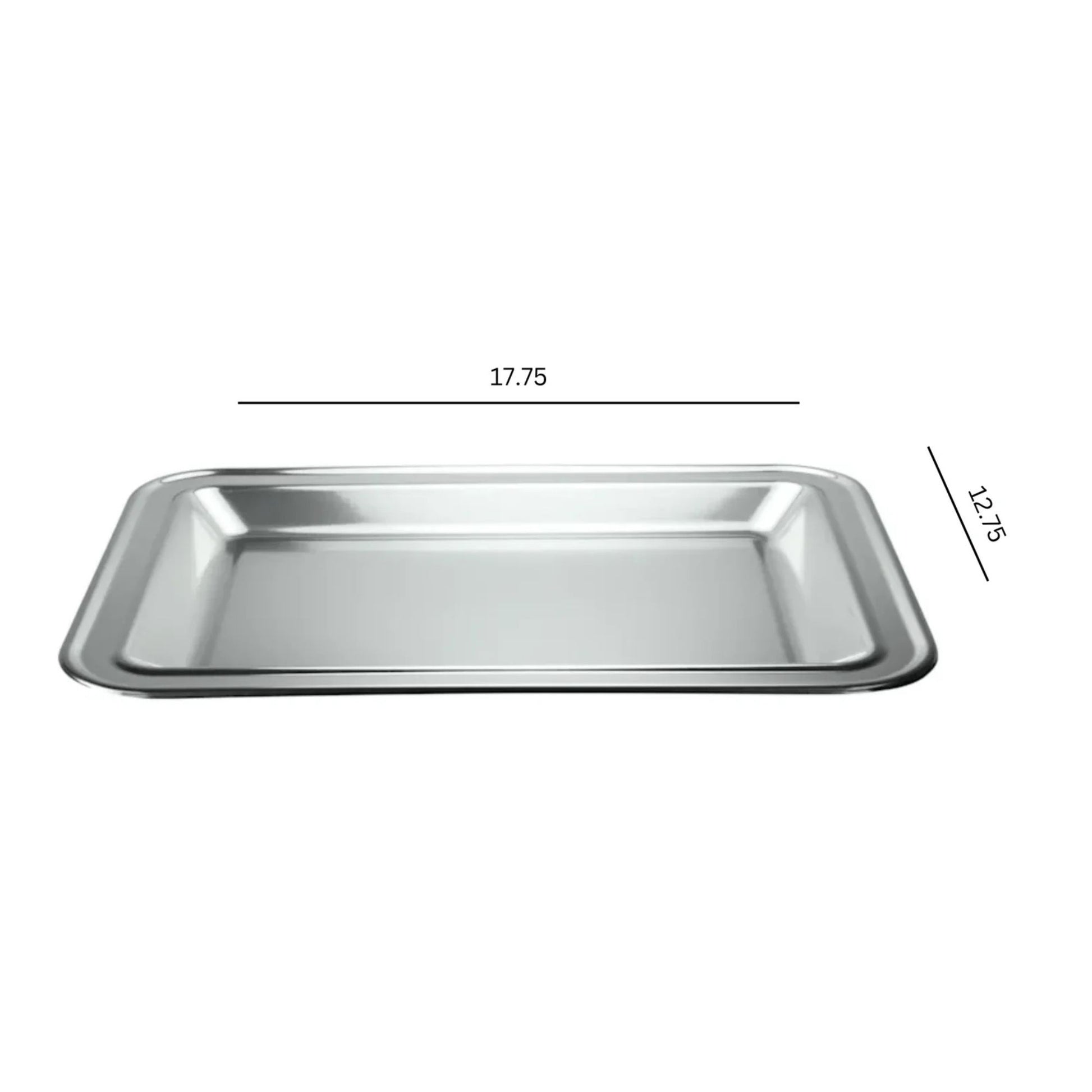17.75X12.75 Silver Rectangle Metallic Serving Disposable Plastic Tray, Tray King Zak