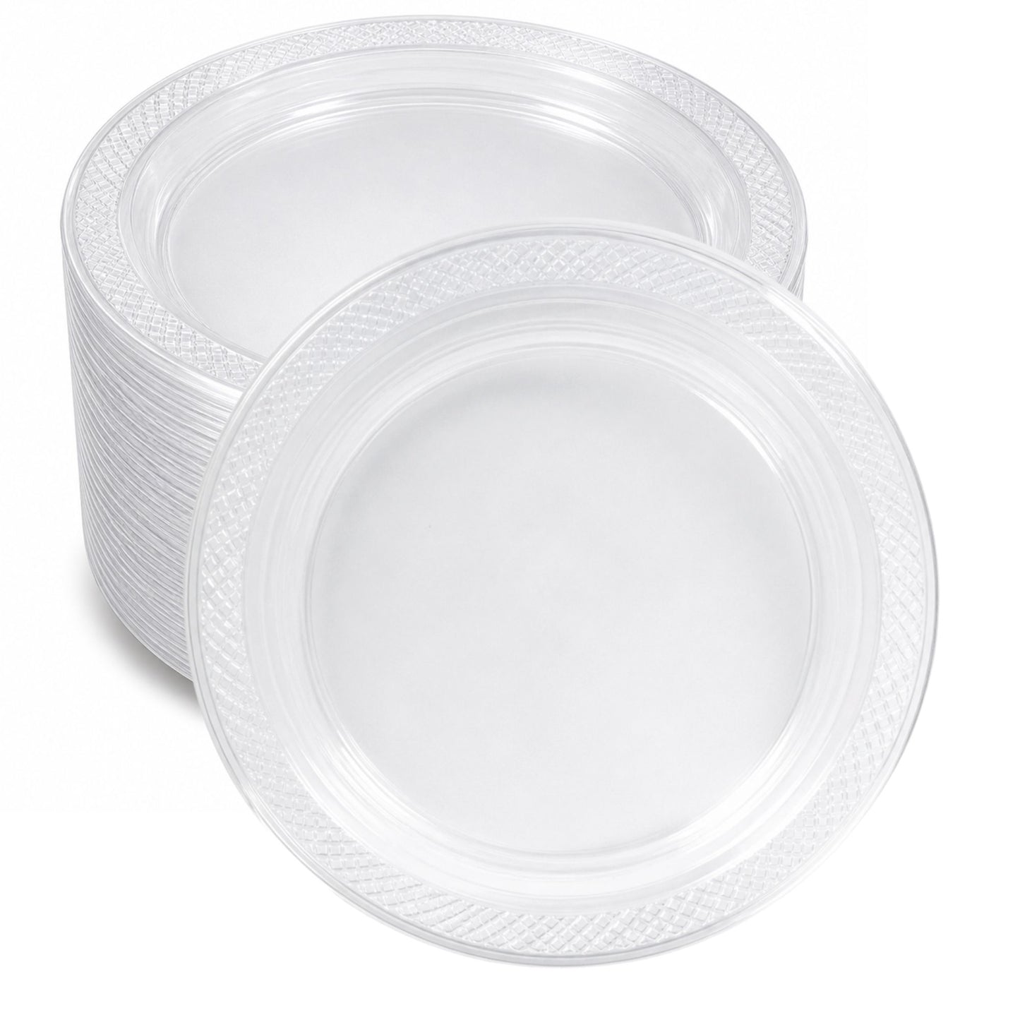 *BUY BULK* 10" Plates Clear Heavy Weight Plastic Disposable Disposable Plates Hanna K