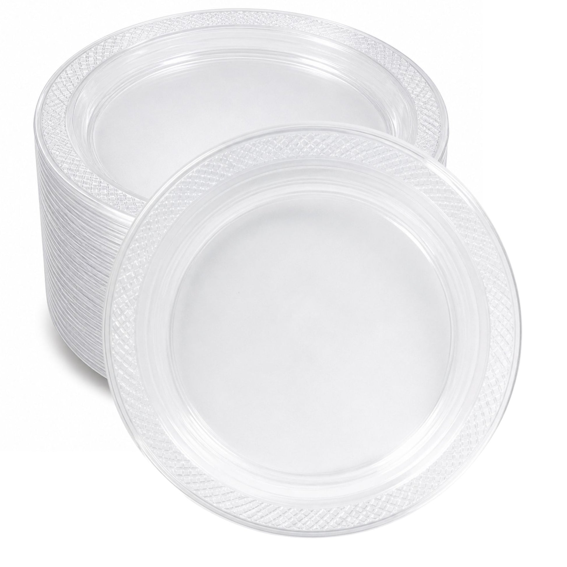 *BUY BULK* 10" Plates Clear Heavy Weight Plastic Disposable Disposable Plates Hanna K