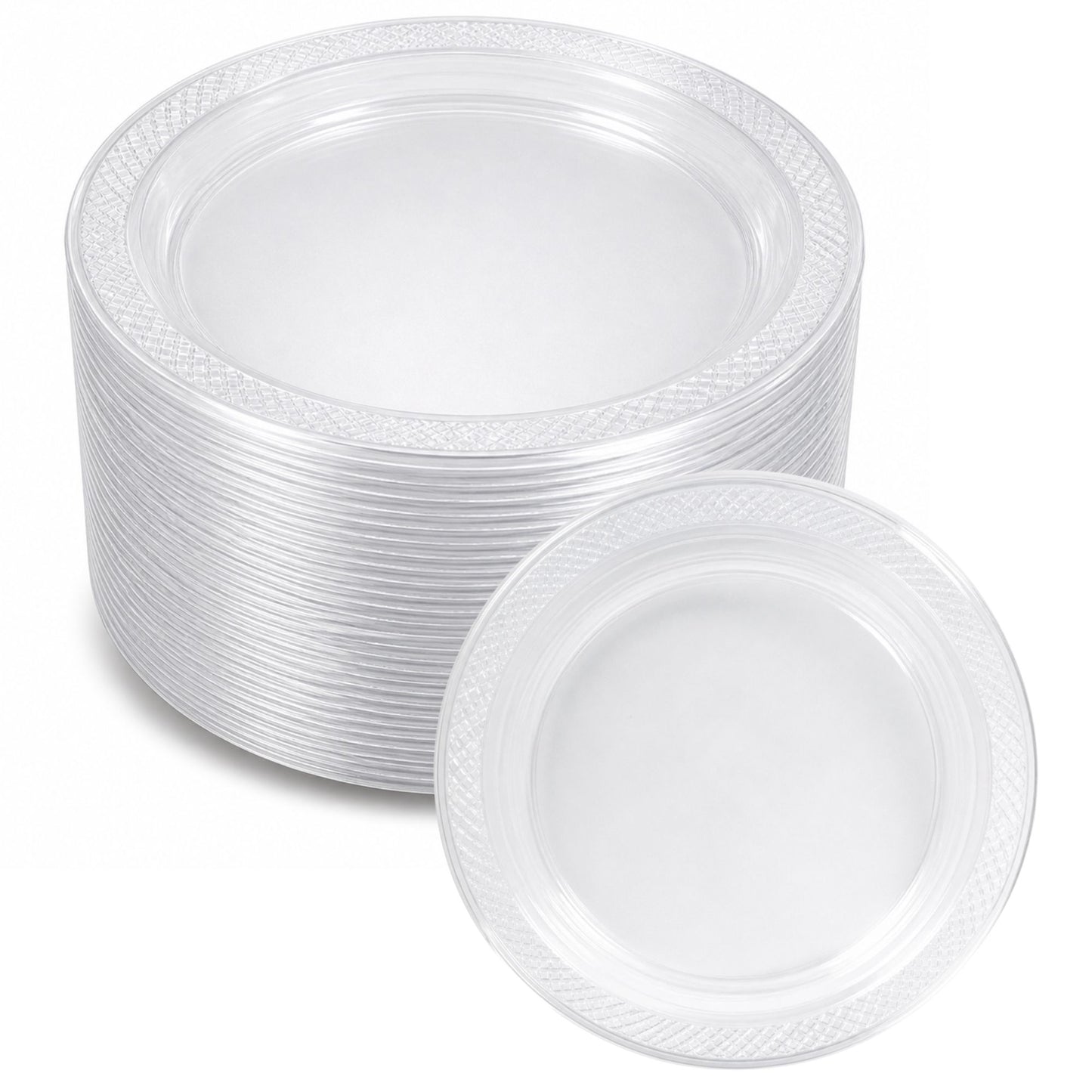 *BUY BULK * 7" Plates Clear Heavyweight Plastic Disposable Disposable Plates Hanna K Signature