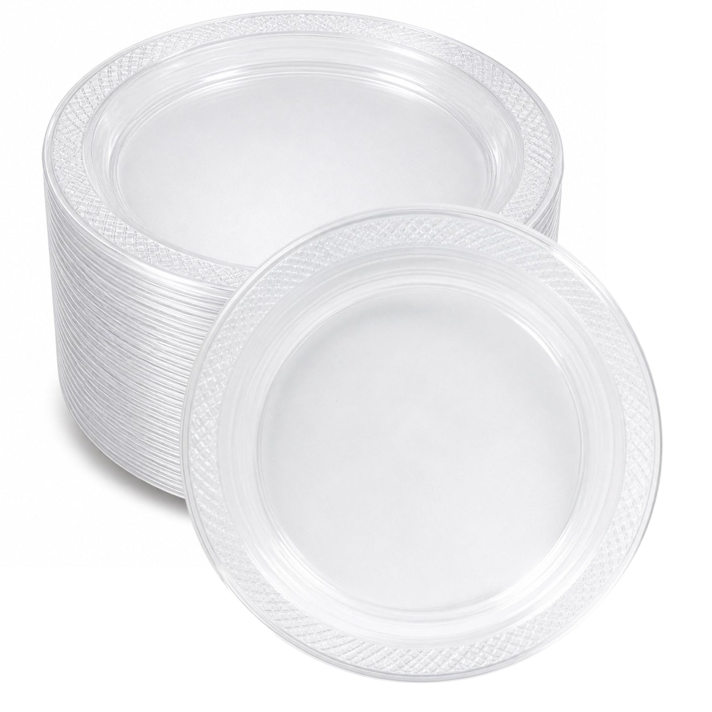*BUY BULK* 9" Plates Clear Heavyweight Plastic Disposable Disposable Plates Hanna K Signature