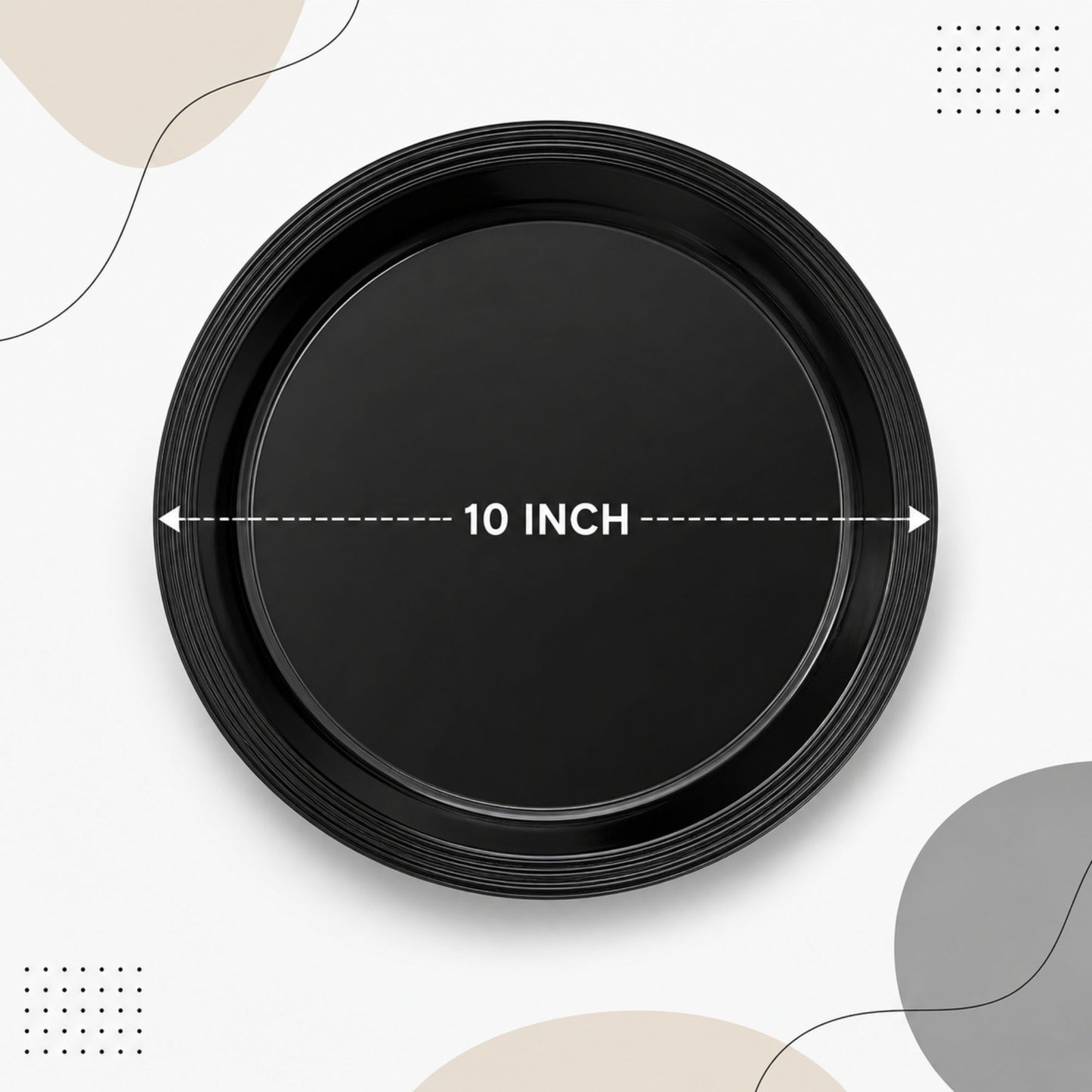 10" & 7" Black Disposable Plastic Plates Combo Set Disposable Plates Hanna K Signature
