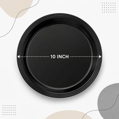10" & 7" Black Disposable Plastic Plates Combo Set Disposable Plates Hanna K Signature
