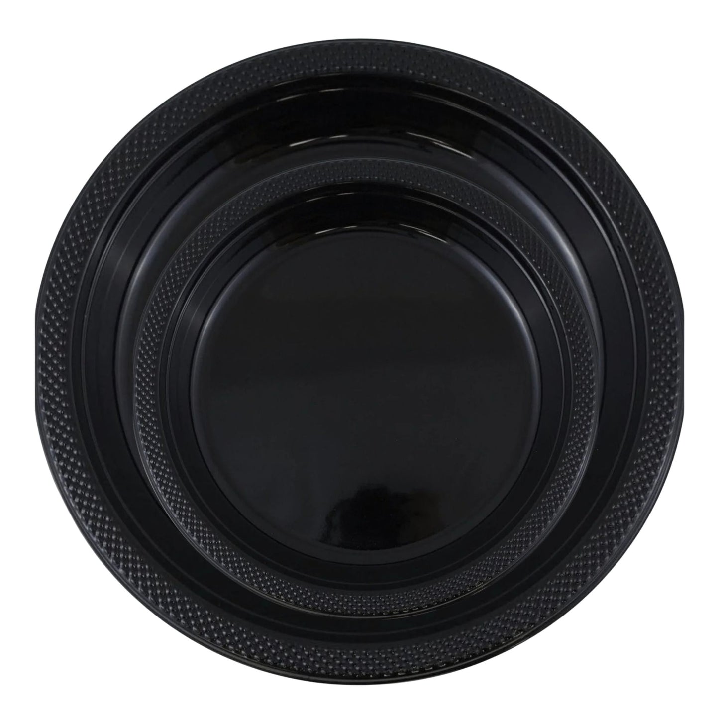 10" & 7" Black Disposable Plastic Plates Combo Set Disposable Plates Hanna K Signature