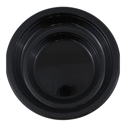 10" & 7" Black Disposable Plastic Plates Combo Set Disposable Plates Hanna K Signature