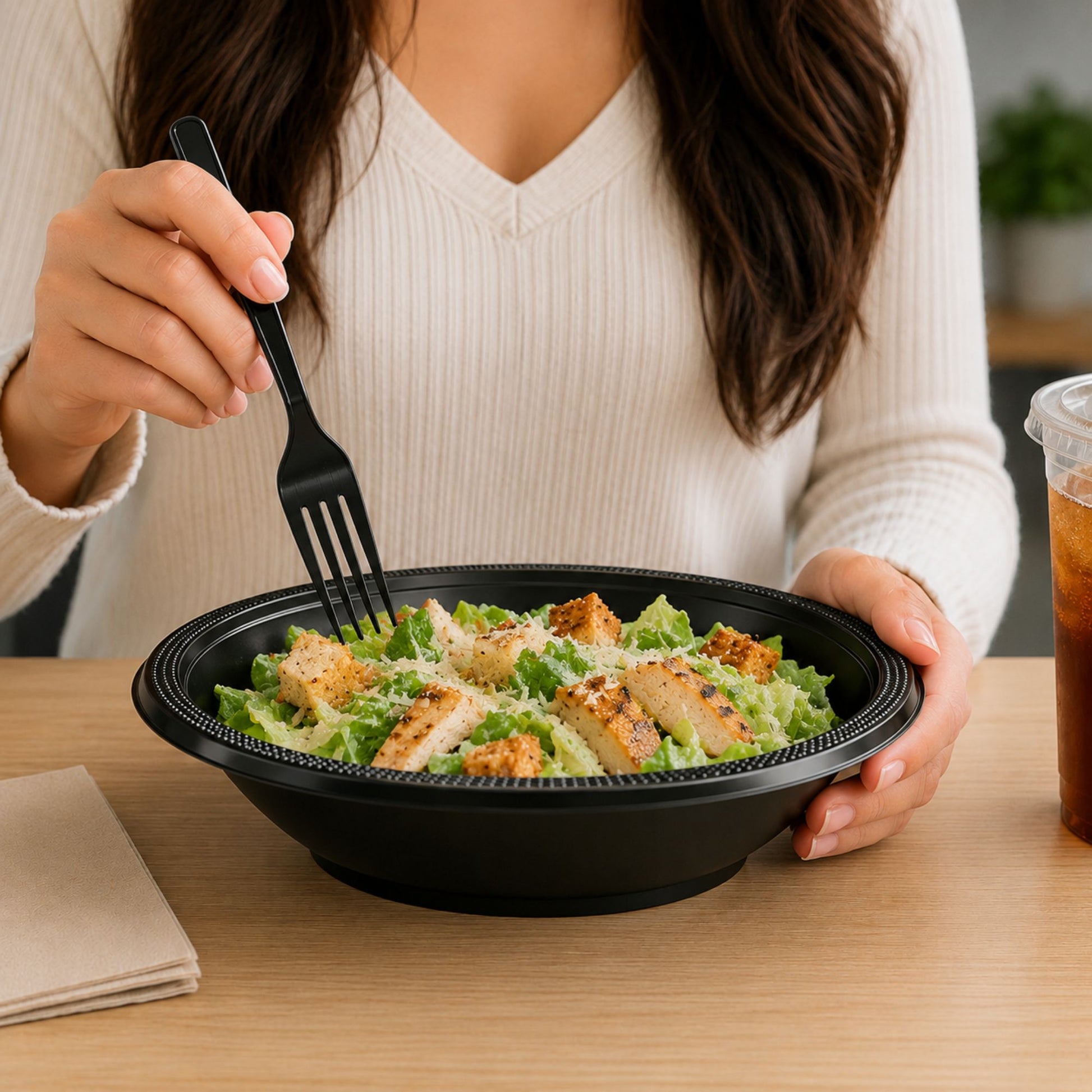 15oz Plastic Bowl Black ( 6-Pack) Bowls Hanna K Signature