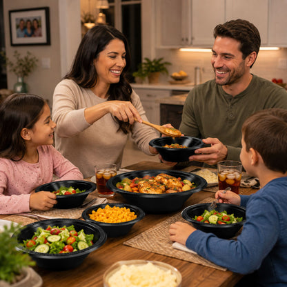 15oz Plastic Bowl Black ( 6-Pack) Bowls Hanna K Signature