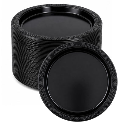 *BUY BULK* 7" Black Plates Disposable Plastic Disposable Plates Hanna K Signature