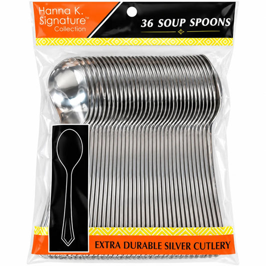 Polished Silver Soupspoons Plastic Disposable Spoons Hanna K Signature
