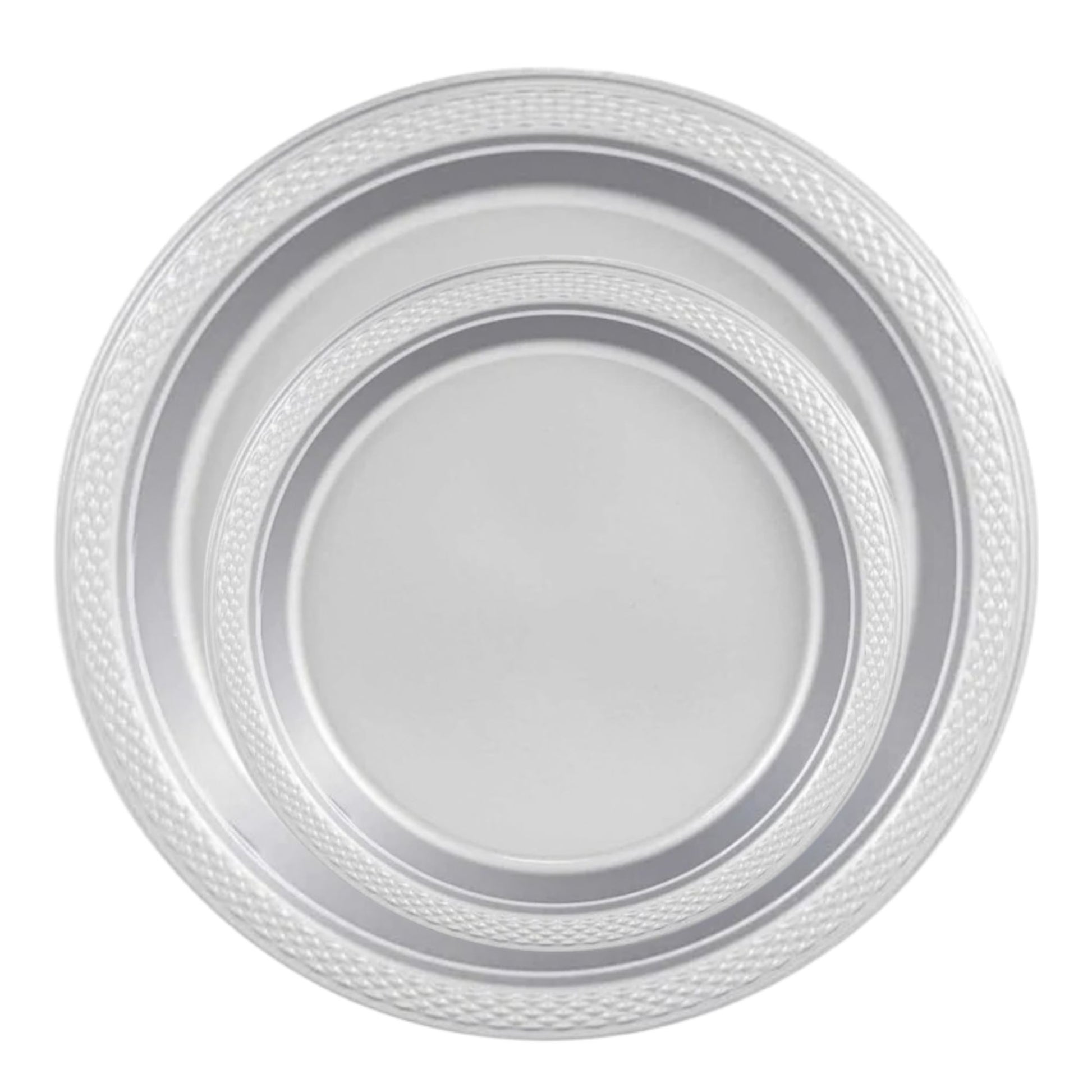 10" & 7" Silver Disposable Plastic Plates Combo Set Disposable Plates Hanna K Signature