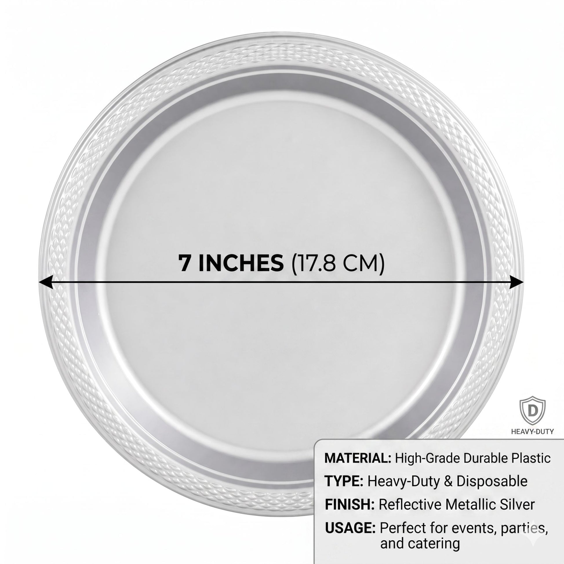 10" & 7" Silver Disposable Plastic Plates Combo Set Disposable Plates Hanna K Signature