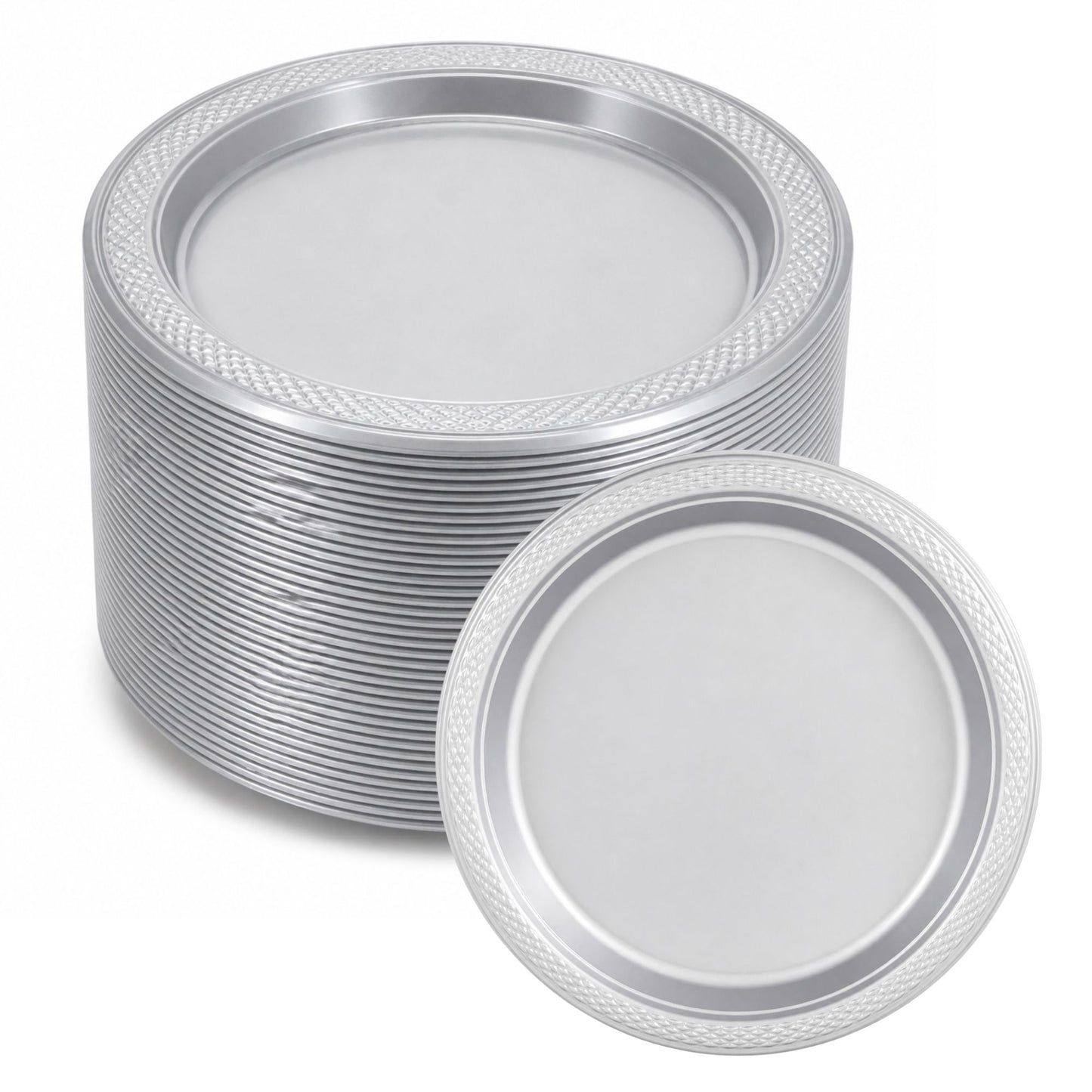 *BUY BULK* 7" Plates Silver Disposable Plastic Disposable Plates Hanna K