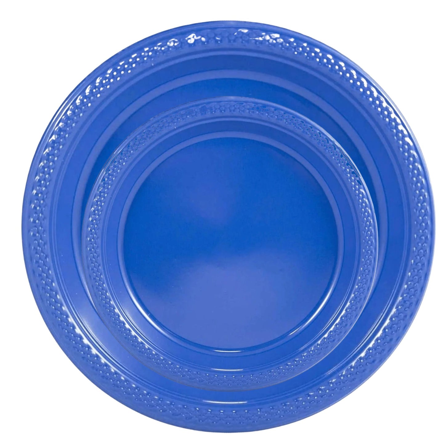 10" & 7" Blue Disposable Plastic Plates Combo Set Disposable Plates Hanna K Signature