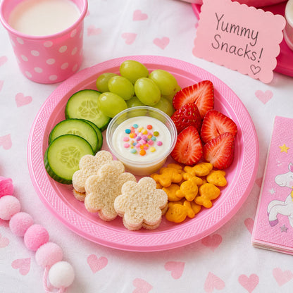*BUY BULK* 10" Plastic Pink Plates Disposable Plates Hanna K