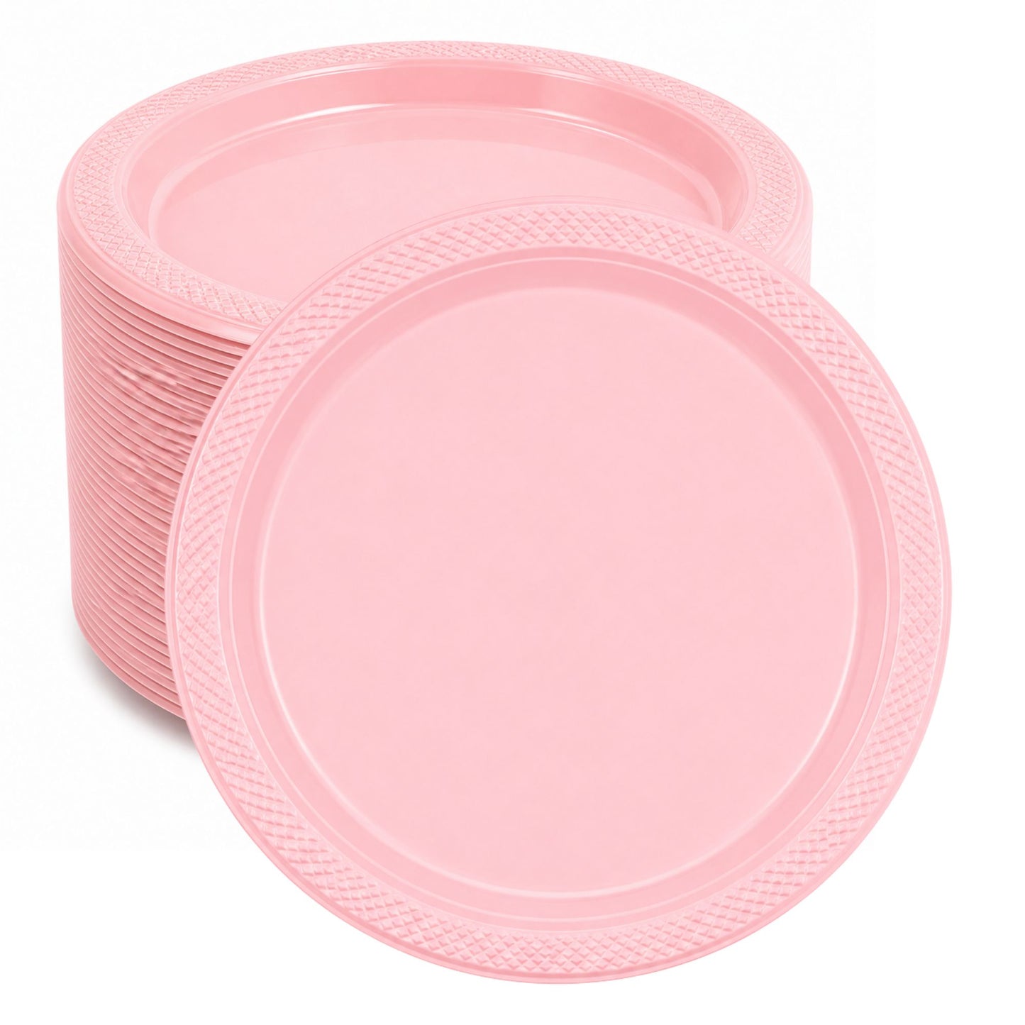 *BUY BULK* 10" Plastic Pink Plates Disposable Plates Hanna K
