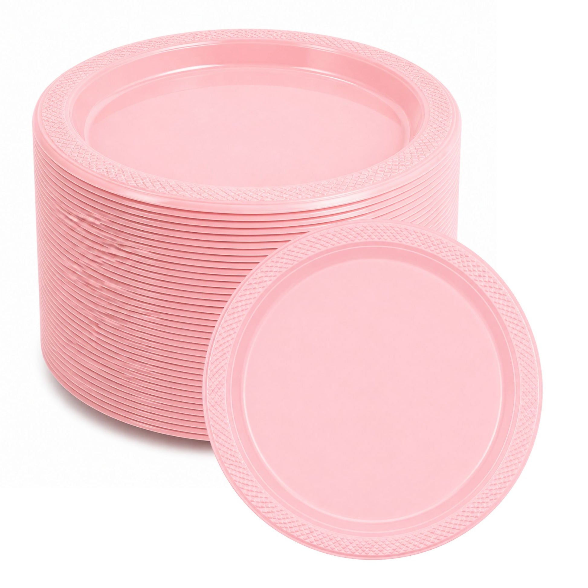 *BUY BULK* 7" Pink Plate Disposable Plastic Disposable Plates Hanna K