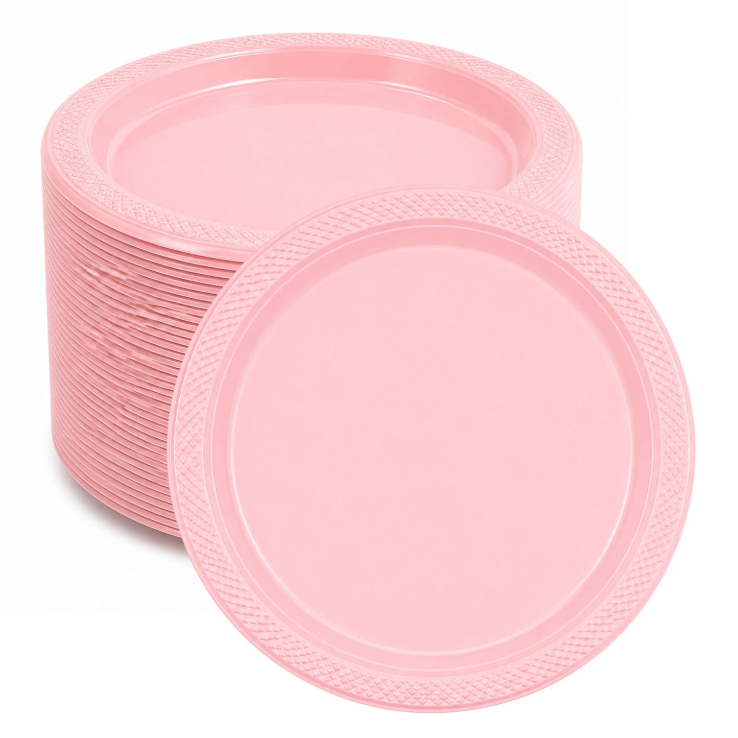 *BUY BULK* 9" Plastic Pink Plates Disposable Disposable Plates Hanna K