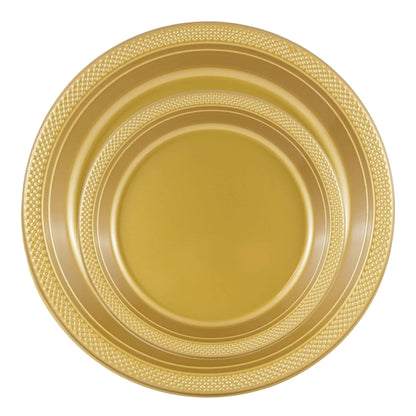 10" & 7" Gold Disposable Plastic Plates Combo Set Disposable Plates Hanna K Signature