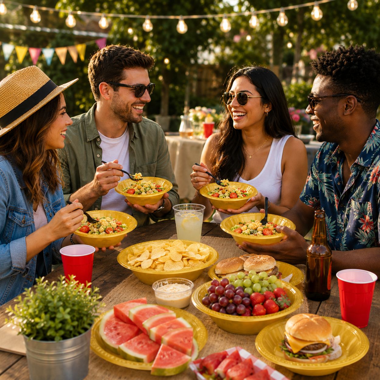 Disposable 15oz Gold Plastic Bowls | Durable & BPA-Free Plastic Bowls Hanna K Signature
