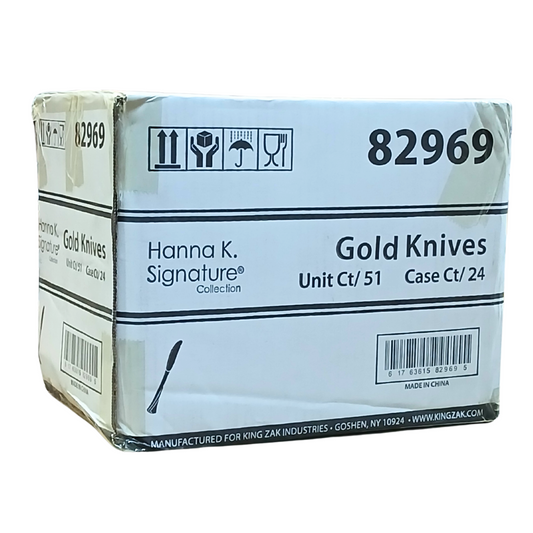 *WHOLESALE* Hanna K. Signature Heavyweight Plastic Knife Gold: 1224CT Cutlery Hanna K Signature