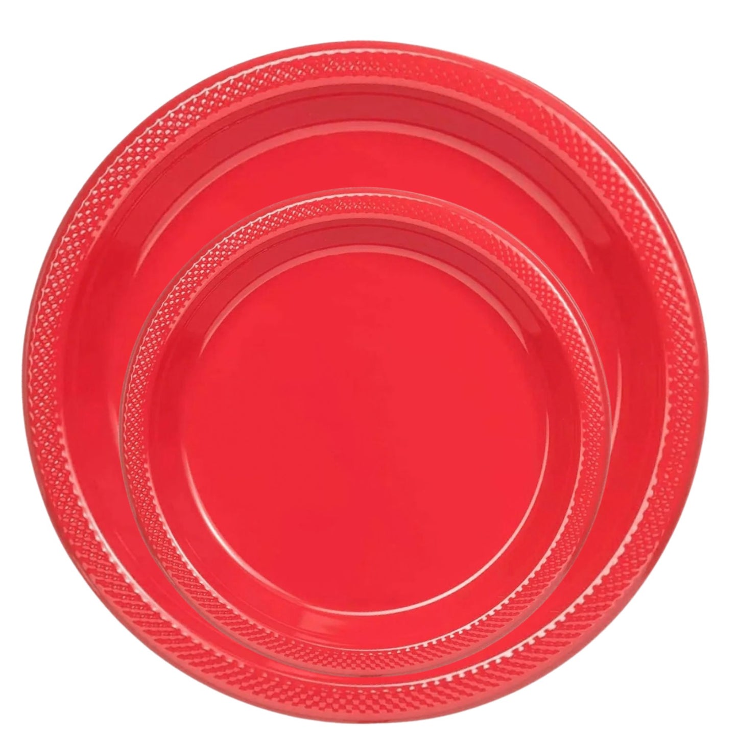 10" & 7" Red Disposable Plastic Plates Combo Set Disposable Plates Hanna K Signature