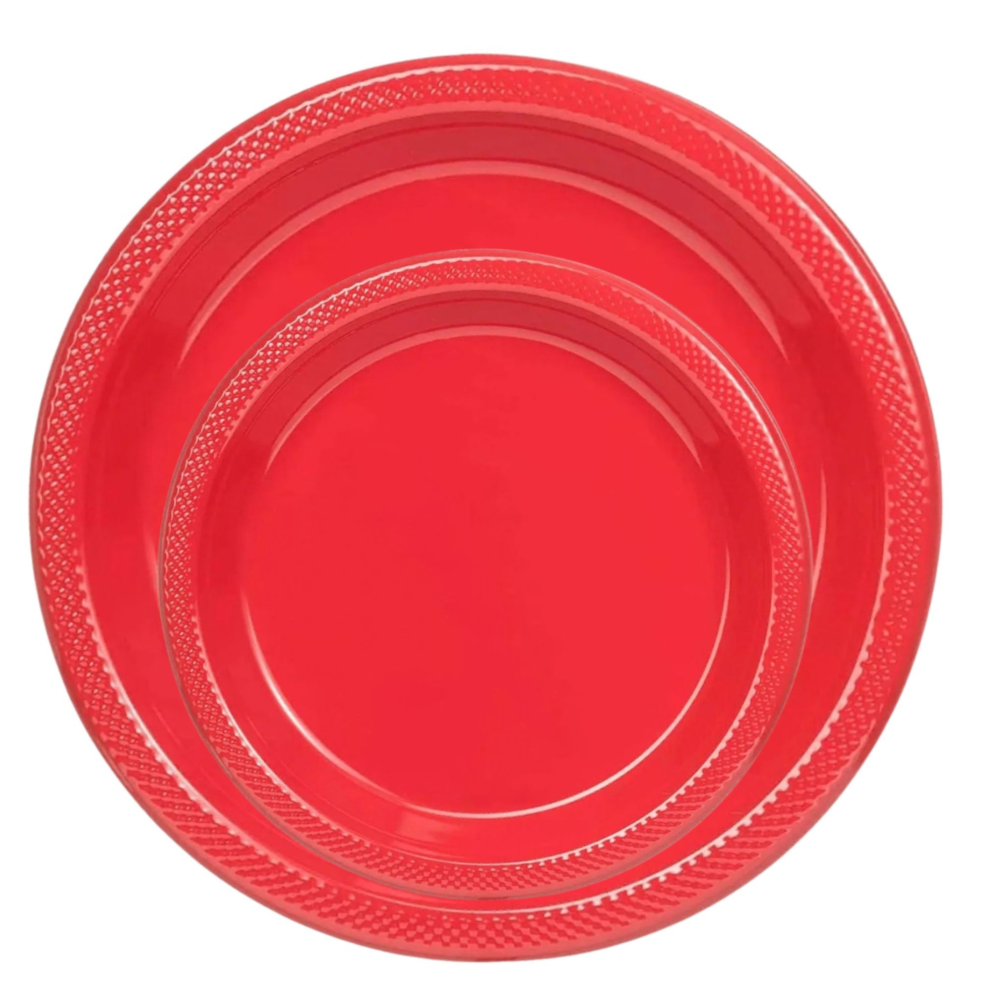 10" & 7" Red Disposable Plastic Plates Combo Set Disposable Plates Hanna K Signature