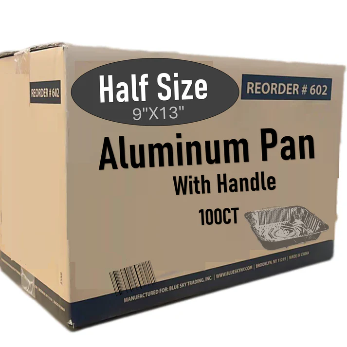 *WHOLESALE* Disposable Aluminum 9X13 inches Half Size Pans with  Handle Rack Disposable VeZee   