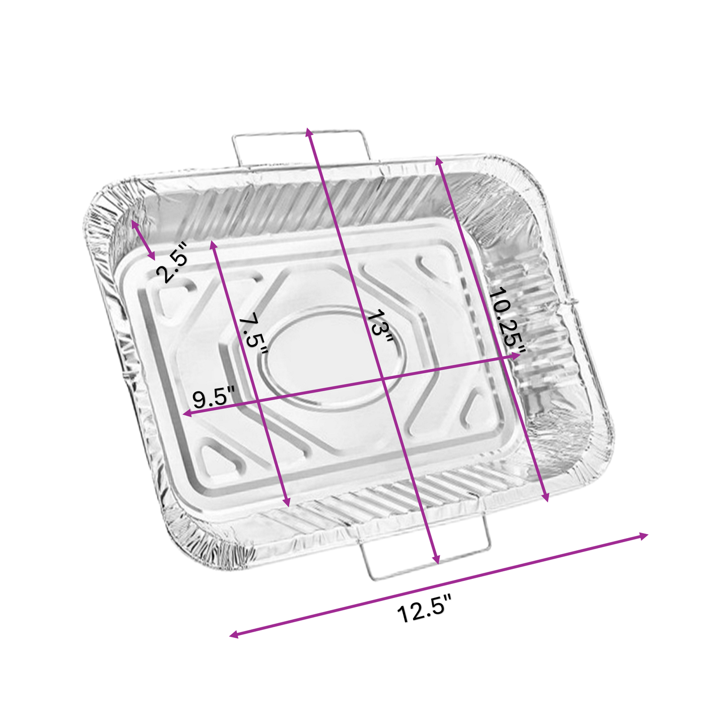 *WHOLESALE* Disposable Aluminum 9X13 inches Half Size Pans with Handle Rack Disposable VeZee