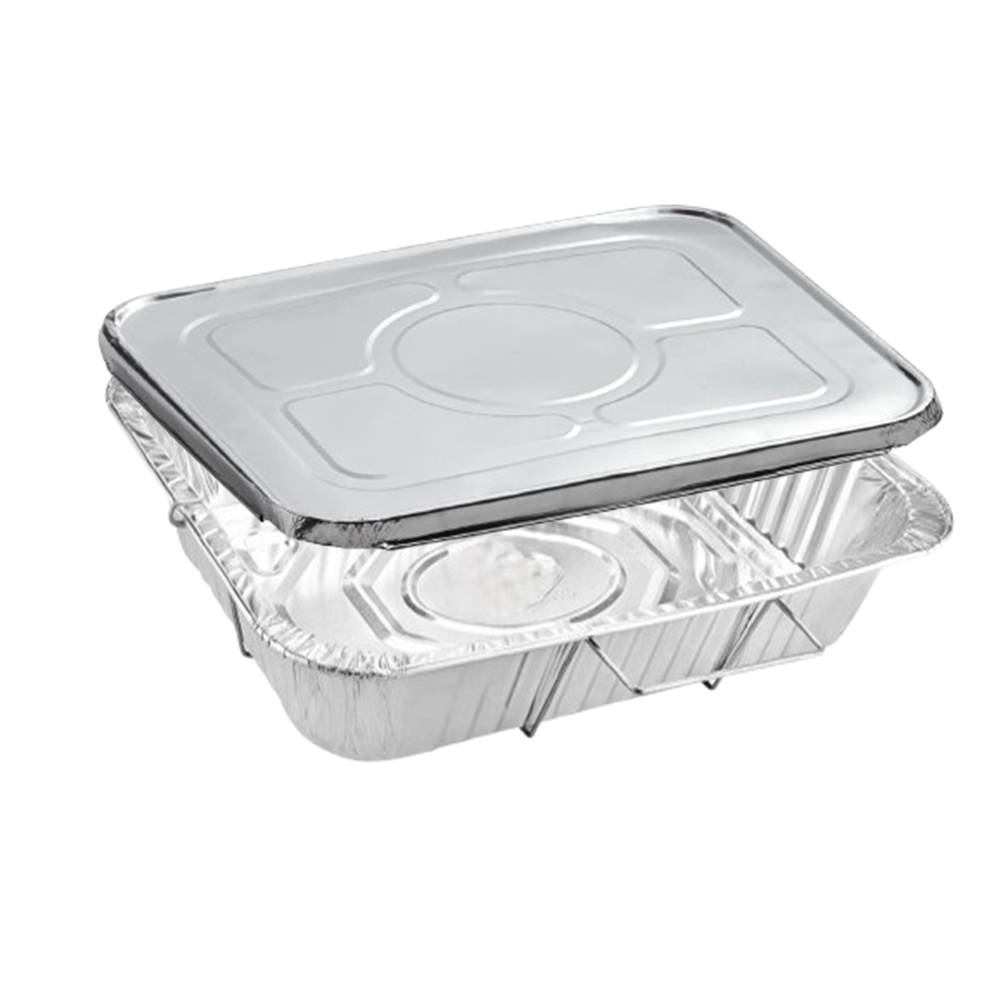 Disposable Aluminum 9X13 inches Half Size Pans with  Handle Rack With Lids Disposable VeZee   