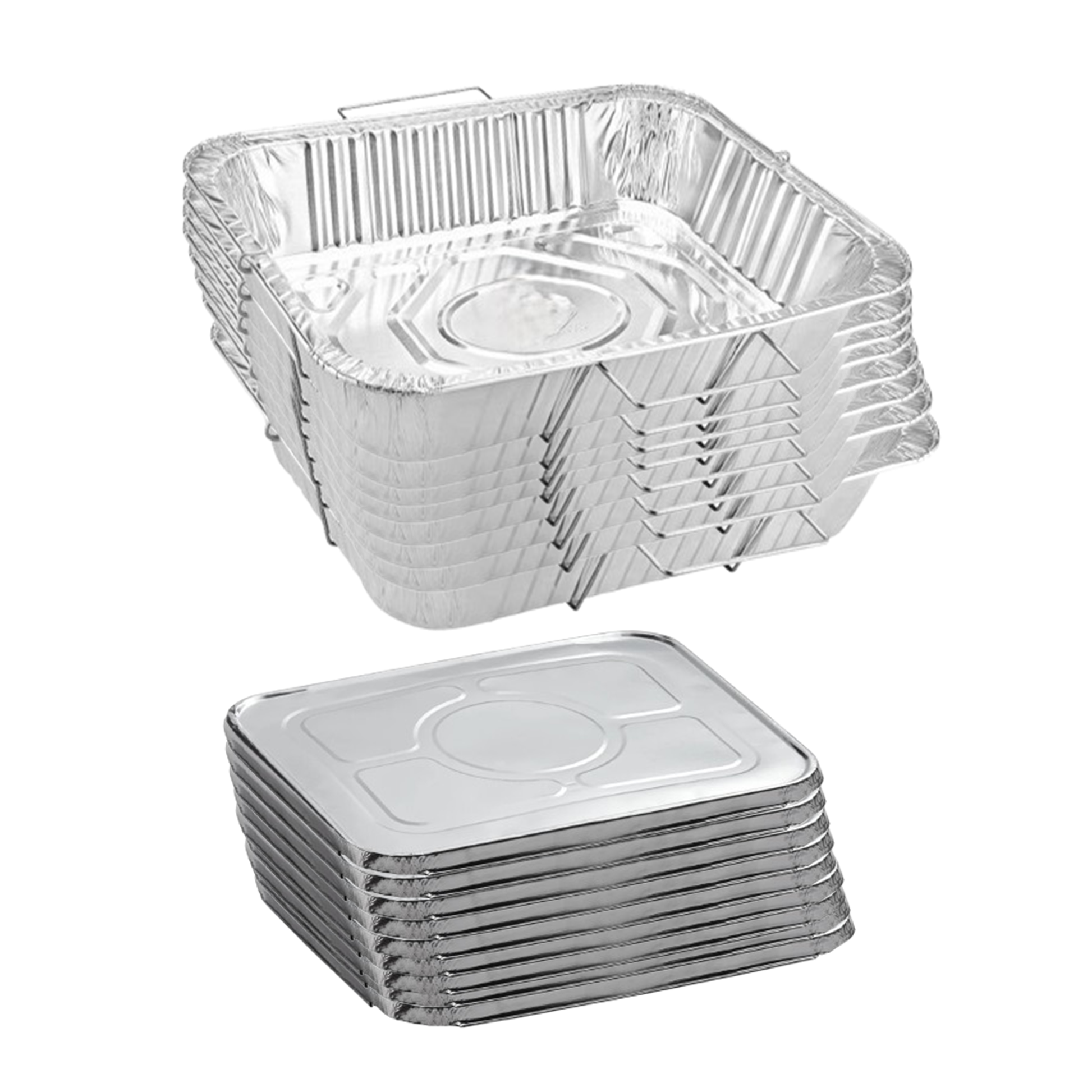 Disposable Aluminum 9X13 inches Half Size Pans with  Handle Rack With Lids Disposable VeZee   