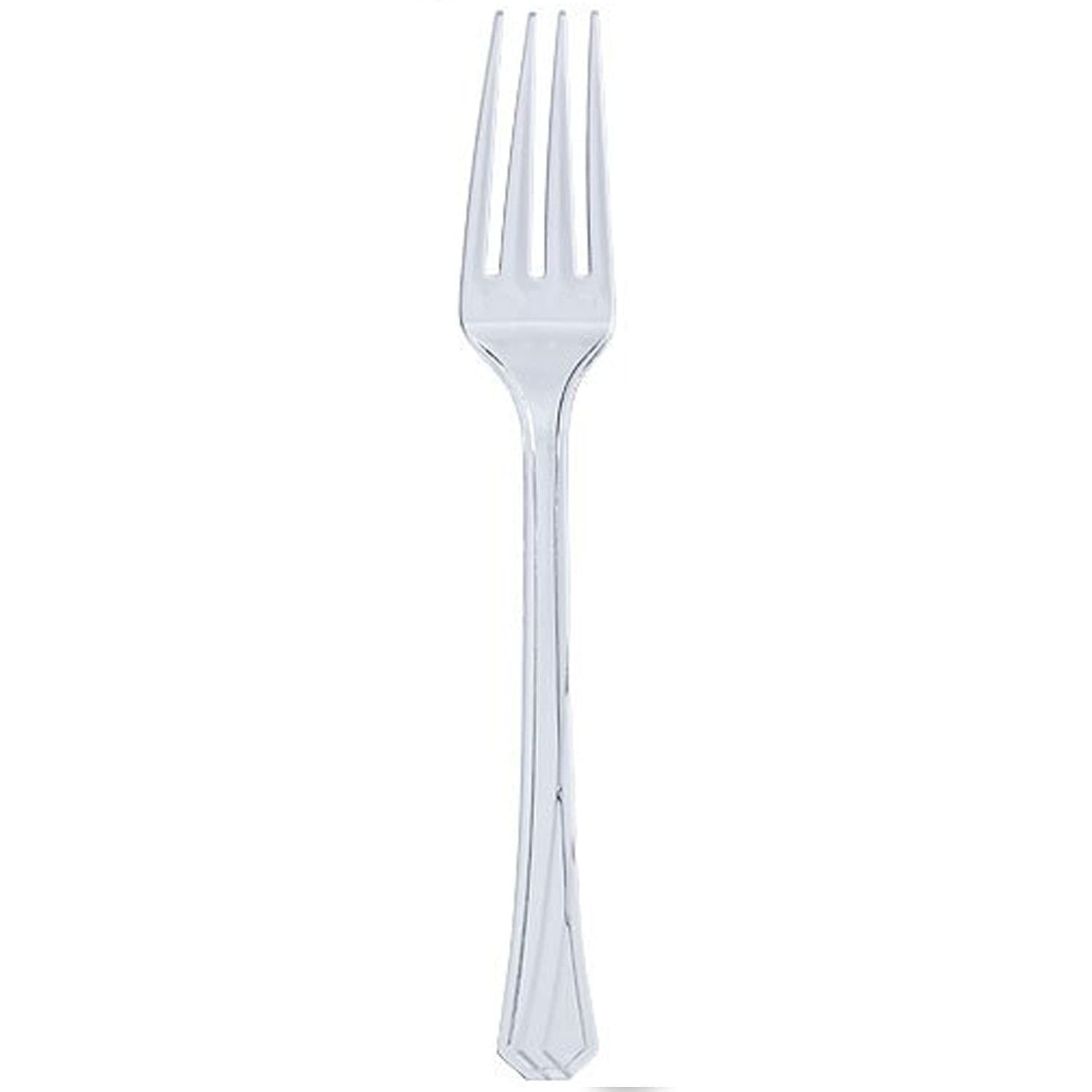 *WHOLESALE* Hanna K. Signature Heavyweight Clear Plastic Fork: 1224CT Cutlery Hanna K Signature