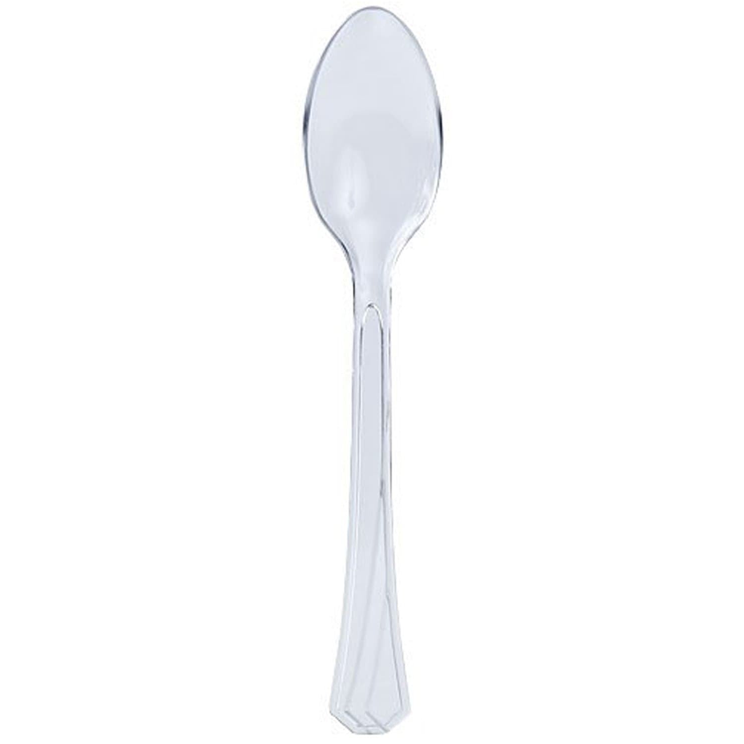 *WHOLESALE* Hanna K. Signature Heavyweight Plastic Teaspoon Clear: 1224CT Cutlery Hanna K Signature