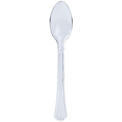 *WHOLESALE* Hanna K. Signature Heavyweight Plastic Teaspoon Clear: 1224CT Cutlery Hanna K Signature