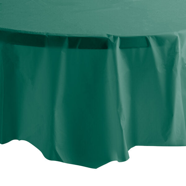 TableCloth Plastic Disposable Round Hunter Green 84'' Tablesettings Party Dimensions   