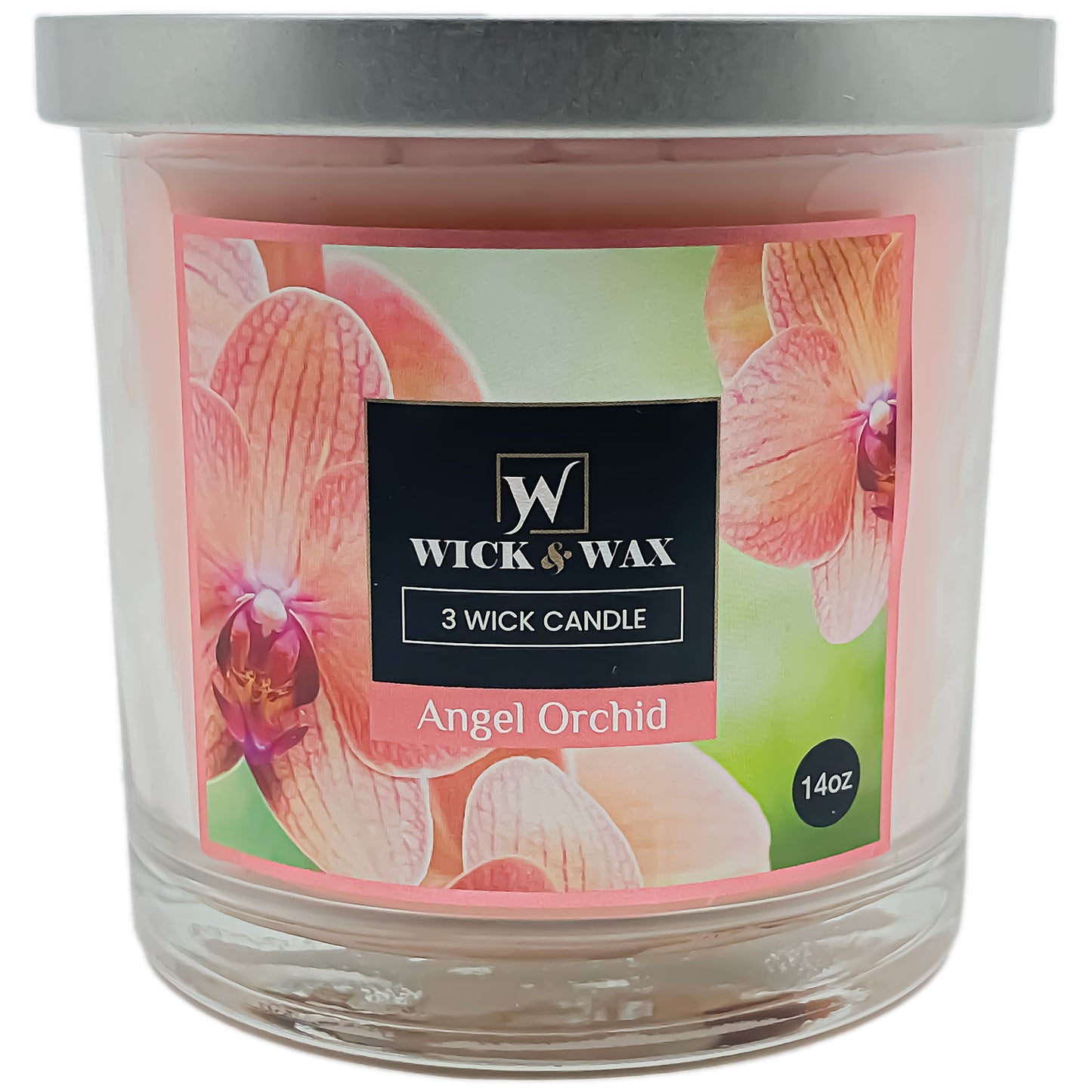 Angel Orchid Scented Jar Candle (3-wick) - 14oz.  WICK & WAX   