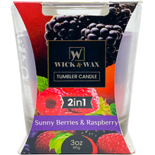Sunny Berries & Raspberry Double Scented Jar Candle - 3.5oz.  WICK & WAX   