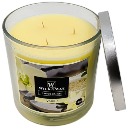 Vanilla Scented Jar Candle  WICK & WAX   